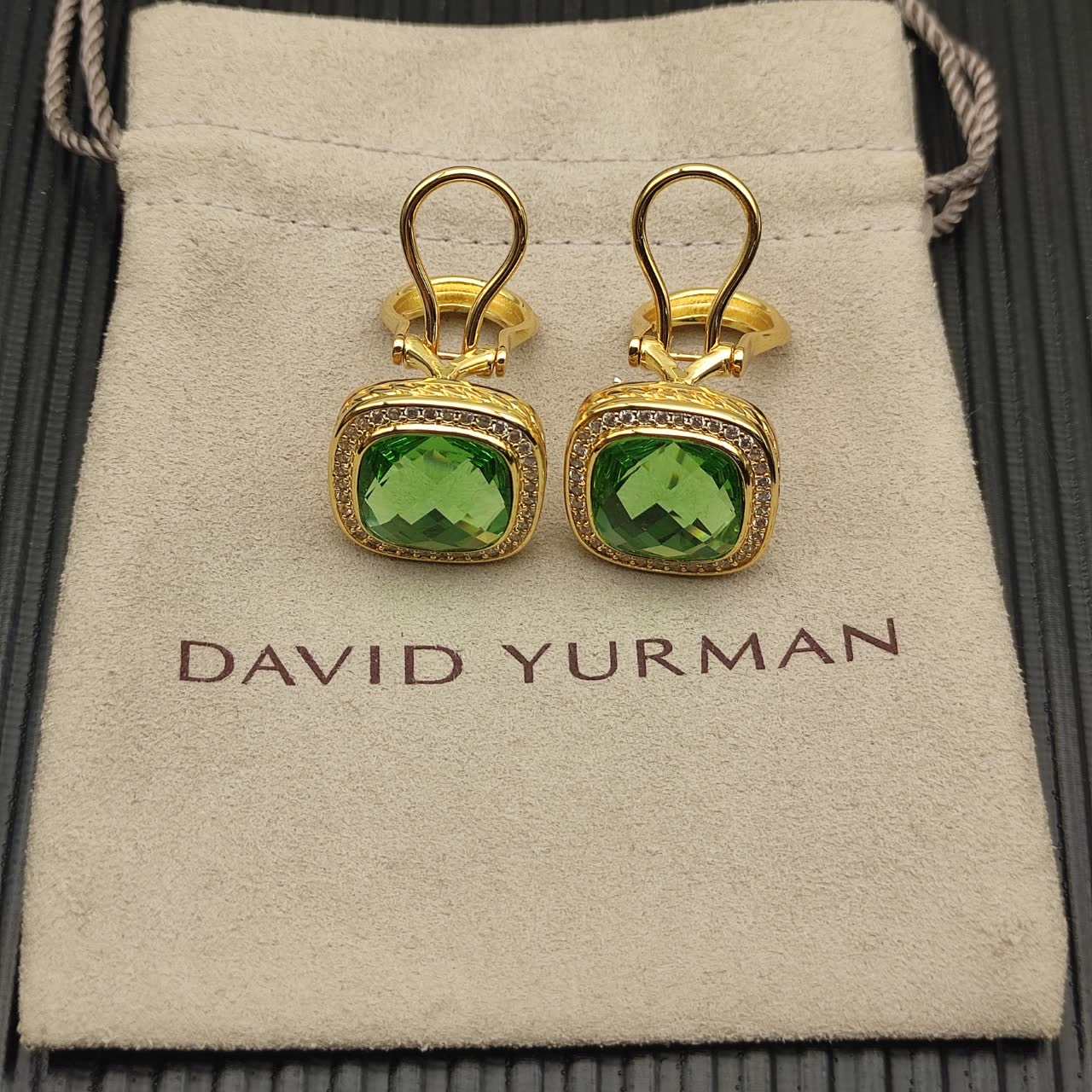 David Yurman Emerald Drop Earrings